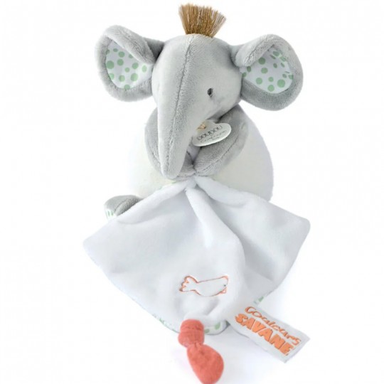 Peluche éléphant avec doudou mouchoir 15 cm - Doudou et Compagnie Doudou et compagnie - 2