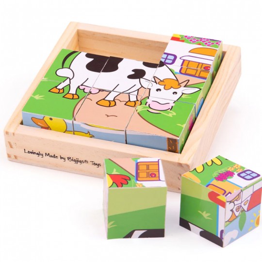 Puzzle cubes animaux 9 pcs BigJigs Toys - 1