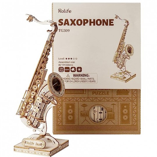 Saxophone - Puzzle 3D Mécanique en bois Rolife Rolife - 1