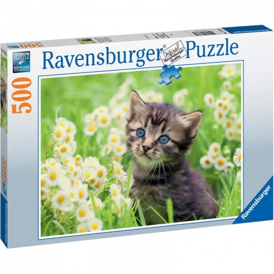 Puzzle 500 p - Chaton dans la prairie Ravensburger - 1