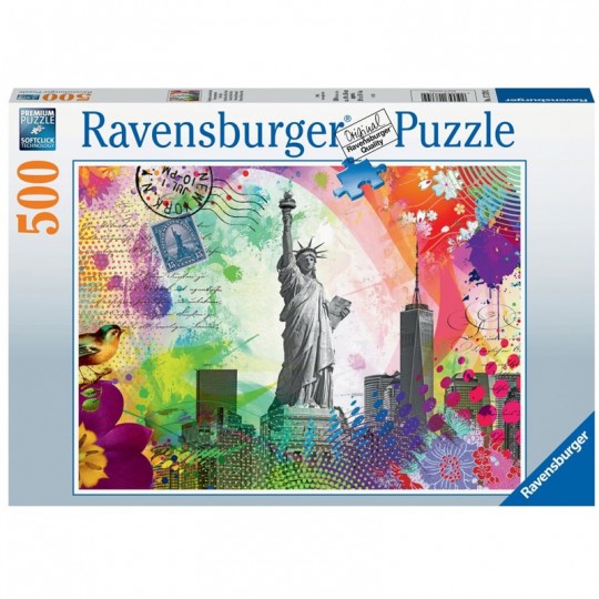 Puzzle 500 p - Carte postale de New York Ravensburger - 1