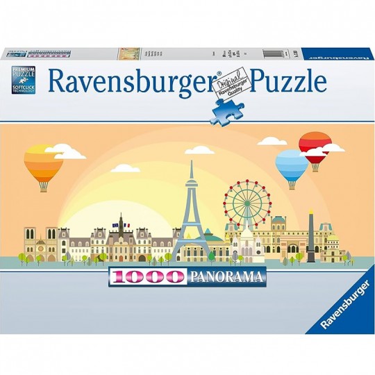 Puzzle 1000 p - Une journée à Paris (Panorama) Ravensburger - 1