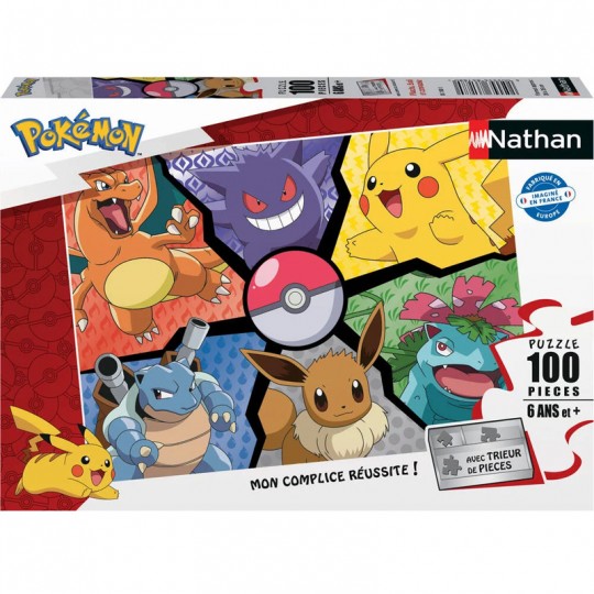 Puzzle 100 p Pikachu, Evoli et compagnie - Pokémon Nathan - 1