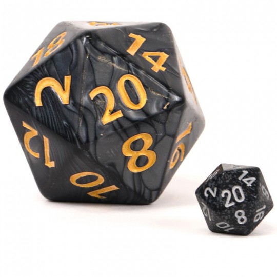 Dé Titan 20 faces 55 mm Noir et Or - D20 HD Dice - 2