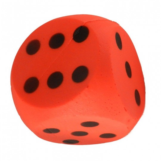 Dé géant en mousse rouge 15 cm Hot Games - 1