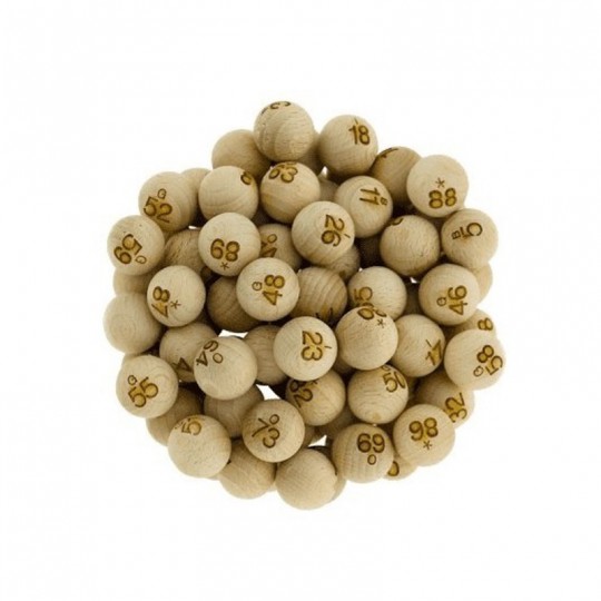 90 Boules de jeu de loto en bois 20 mm - HOT Games Hot Games - 1