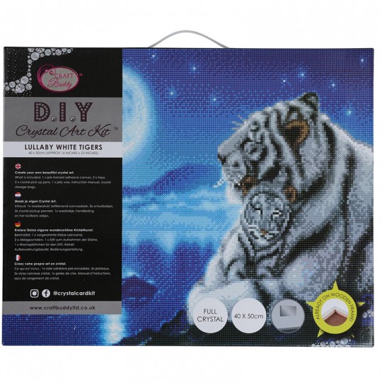 CRYSTAL ART Kit tableau broderie diamant 40x50cm - Tigres blancs Crystal Art - 1