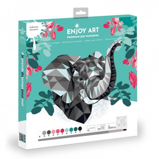ENJOY ART - Peinture par numéros 30x30cm Éléphant Enjoy Art - 1
