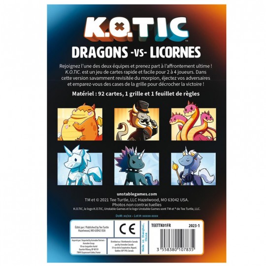 K.O.Tic - Dragons vs Licornes Tee Turtle - 3