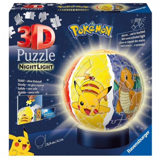 Puzzle 3D Ball illuminé Pokémon - 72 pcs Ravensburger - 2