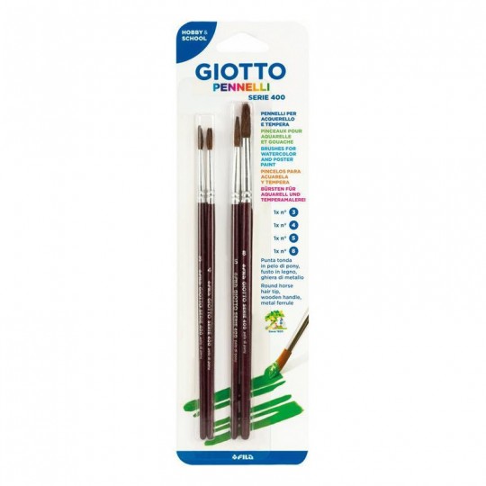 Blister de 4 Pinceaux Giotto 400 n° 3,4,5,8 Giotto - 1