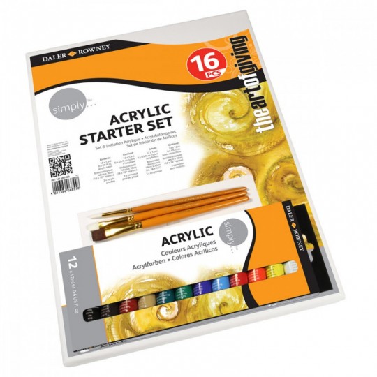 Daler Rowney - Set d'initiation Simply Acrylique 16 pièces Daler Rowney - 1