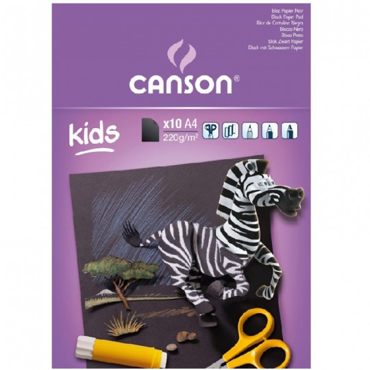 Bloc Canson Kids color 10 Feuilles A4 220 g Noir Canson - 1