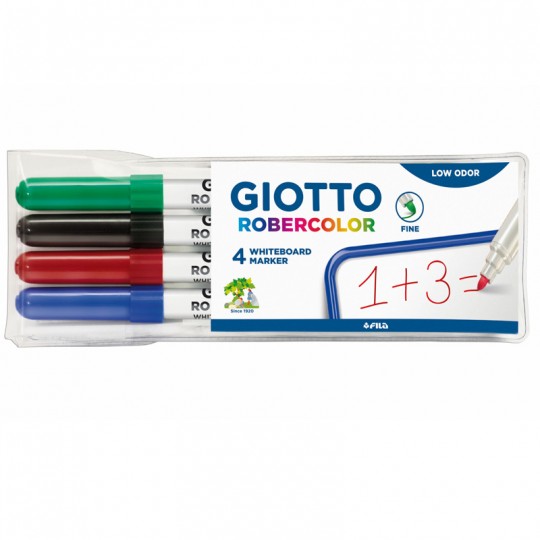 Pochette 4 marqueurs Giotto Robercolor Pointe Ogive Fine Giotto - 1