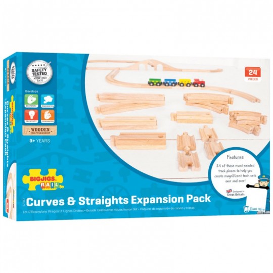 Lot d'extension de Rail Curves and Straights - BigJigs BigJigs Toys - 1