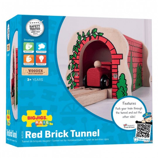 Red brick tunnel en Bois - BigJigs BigJigs Toys - 2