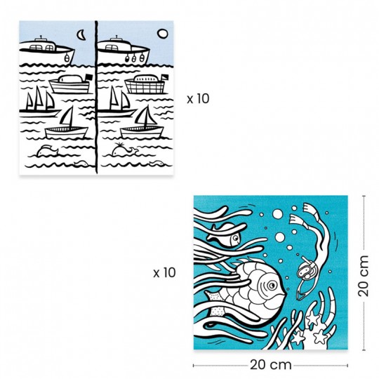 Distributeur de coloriages : Océan - Djeco Djeco - 1