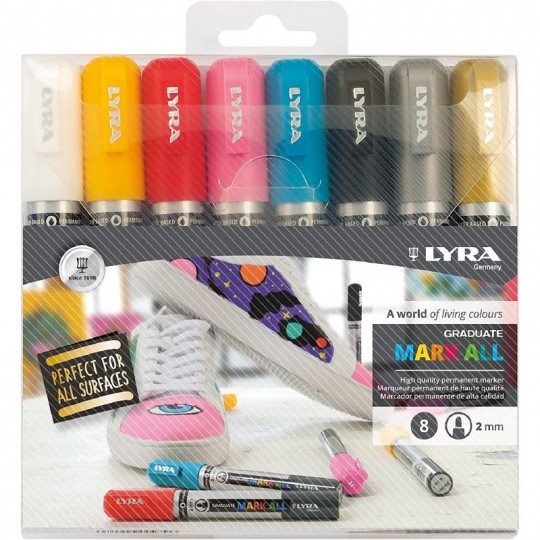 Etui 8 Marqueurs Couleur Lyra Graduate Mark All taille M (2 mm) LYRA - 2