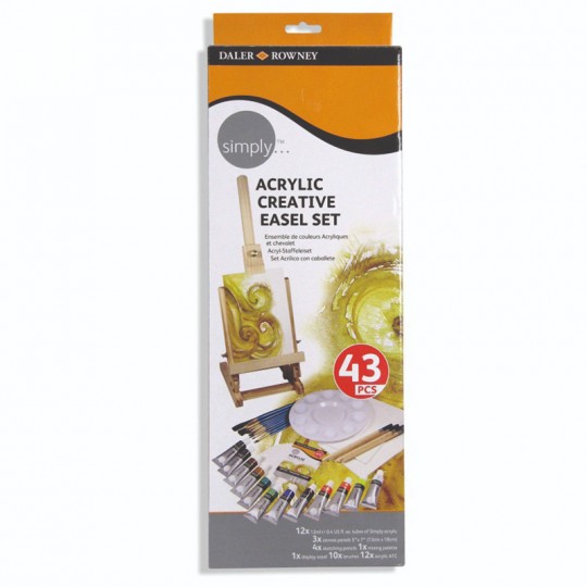 Daler Rowney - Simply Acrylique Set Créatif  Chevalet 43 pièces Daler Rowney - 1