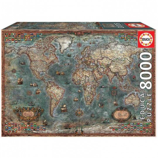 Puzzle 8000 pcs Mappemonde historique - Educa Educa - 1