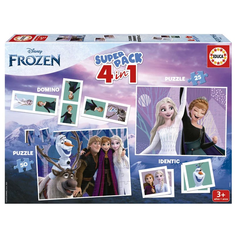 Superpack 4 in 1 Frozen, Reine des Neiges - Educa - Boutique BCD JEUX