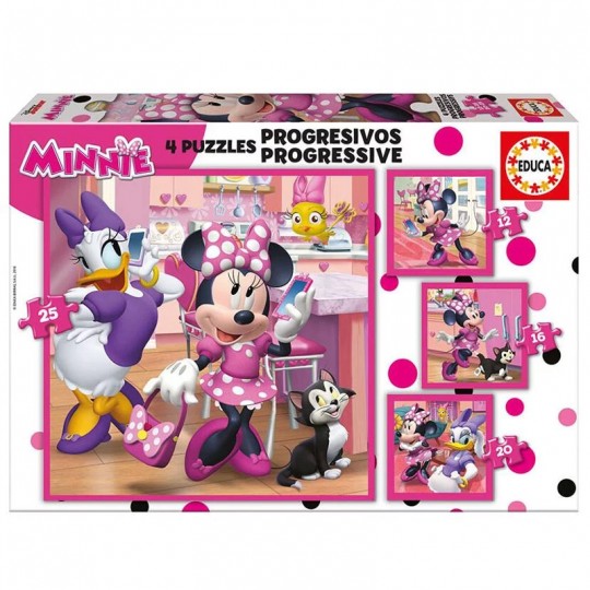 Puzzles Progréssifs Minnie Happy Helpers 12+16+20+25 pcs - Educa Educa - 1