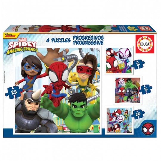 Puzzles Progréssifs Spidey & His Amazing Friends 12+16+20+25 pcs - Educa Educa - 1