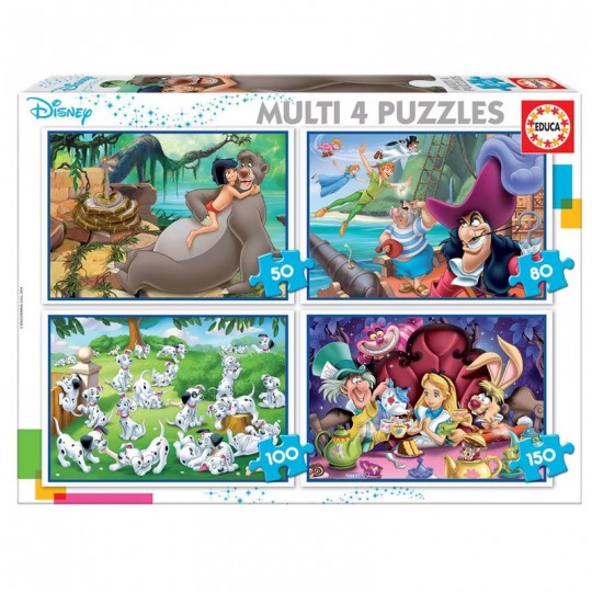 Multi 4 Puzzles Classiques Disney 50+80+100+150 pcs - Educa Educa - 1