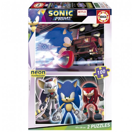 Puzzle 2x100 pcs Sonic Prime « Neon » - Educa Educa - 1