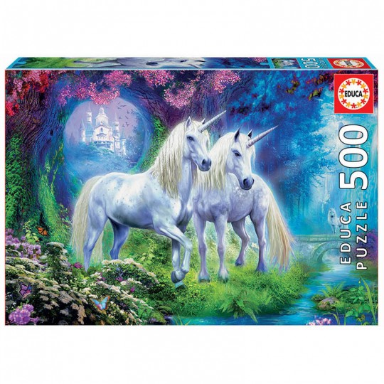 Puzzle 500 pcs Des licornes dans la forêt - Educa Educa - 1
