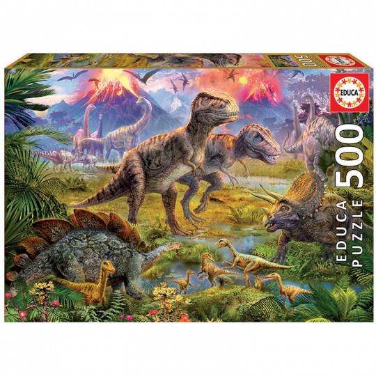 Puzzle 500 pcs Rencontre entre dinosaures - Educa Educa - 1