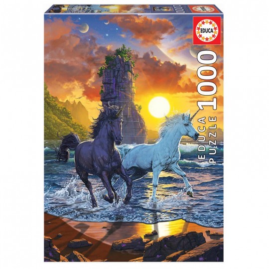 Puzzle 1000 pcs Des Licornes sur la plage, Vincent Hie - Educa Educa - 1