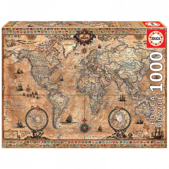 Puzzle 1000 pcs Mappemonde - Educa Educa - 1