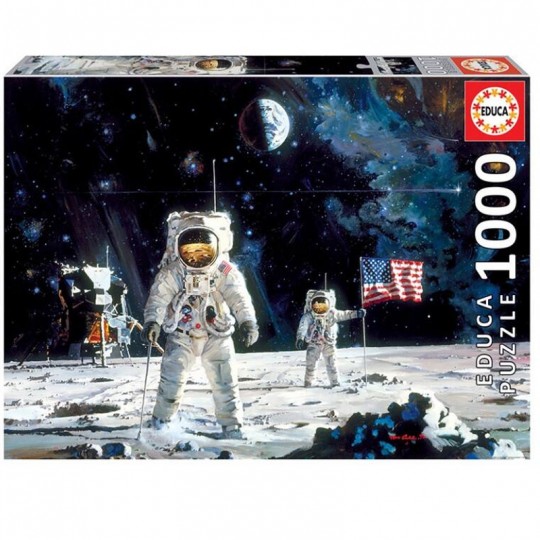Puzzle 1000 pcs First Men on the Moon, Robert McCall - Educa Educa - 1