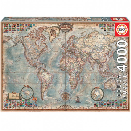 Puzzle 4000 pcs Mappemonde - Educa Educa - 1