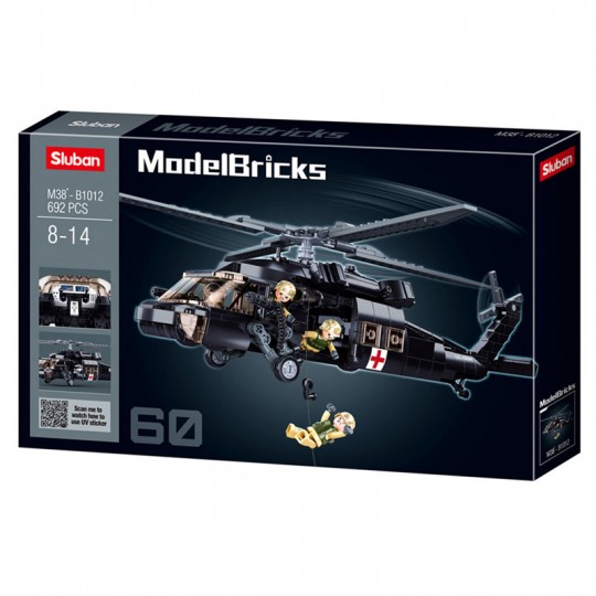 Model Bricks : Hélicoptère médical de larmée américaine 692 pcs - Sluban SLUBAN - 1