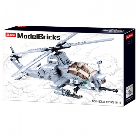 Model Bricks : Hélicoptère de combat 482 pcs - Sluban SLUBAN - 1