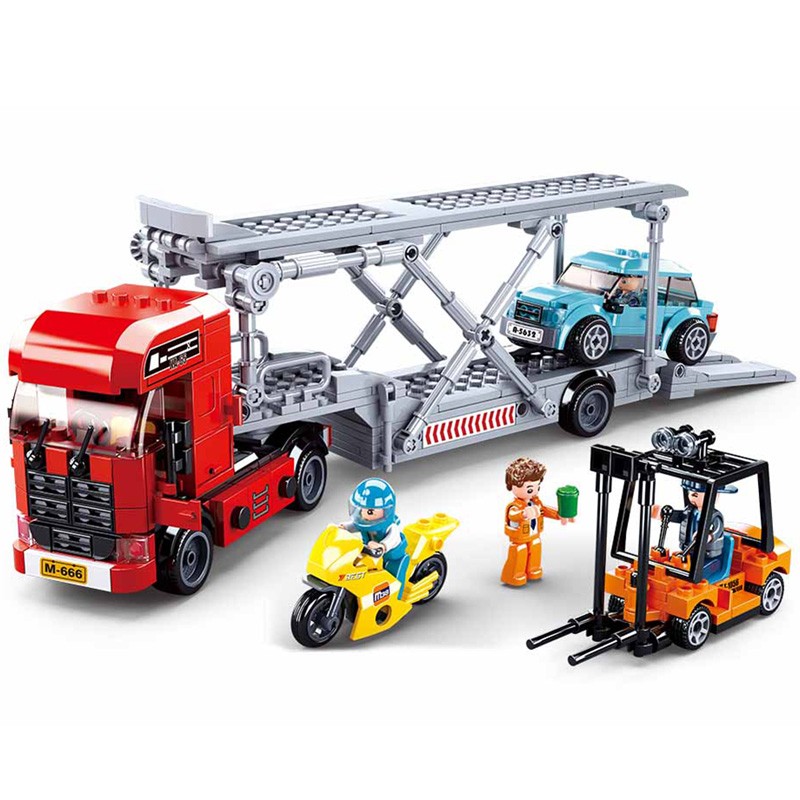 Town Construction : Camion porte-voiture 542 pcs - Sluban - BCD