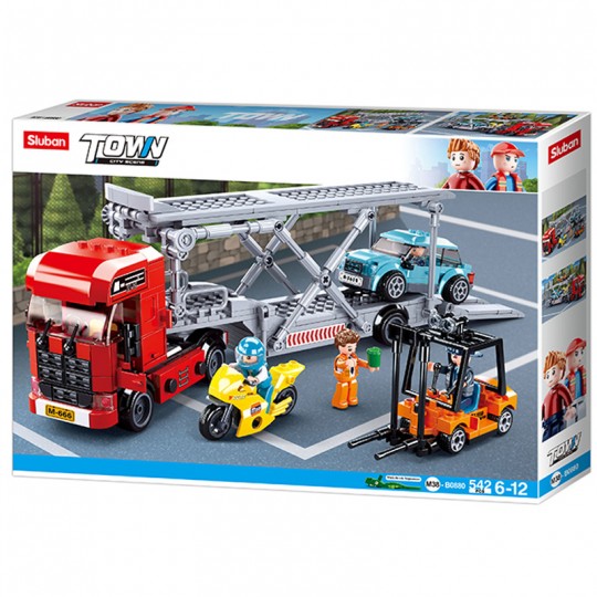 Town Construction : Camion porte-voiture 542 pcs - Sluban - BCD