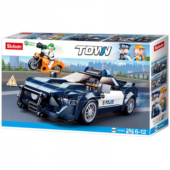 Town Construction : Voiture de police rapide 284 pcs - Sluban SLUBAN - 1