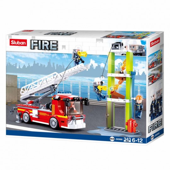 Fire : Camion pompiers grande échelle 343 pcs - Sluban SLUBAN - 2