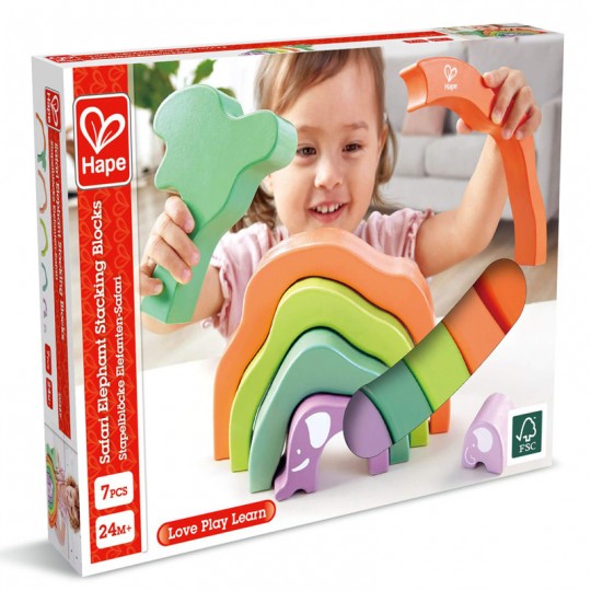 Blocs à empiler Safari Eléphant - Hape Hape - 1