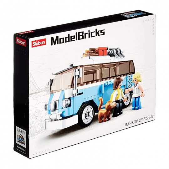 Model Bricks : Bus Hippy classique 227 pcs - Sluban SLUBAN - 1