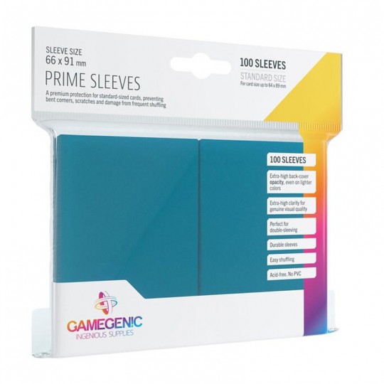 GG : 100 Sleeves Prime Bleu 66 x 91 mm Gamegenic - 1