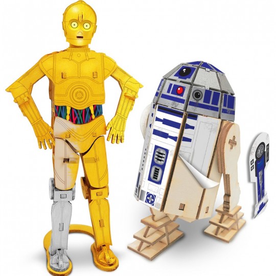 Maquette en bois - Star Wars C-3PO et R2D2 - Woodworx Wood WorX - 2