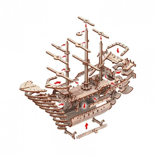 Bateau pirate - Maquette 3D fixe en bois Mr Playwood - 2