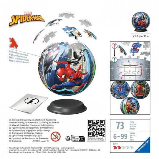 Puzzle 3D Ball Spider-man - 72 pcs Ravensburger - 3