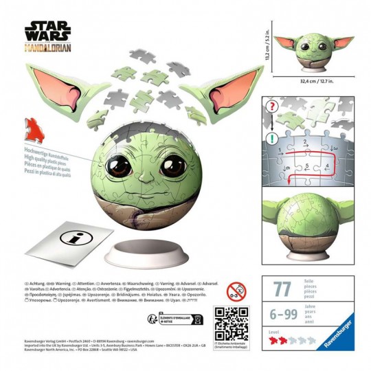 Puzzle 3D Ball Star Wars Grogu - 72 pcs Ravensburger - 3