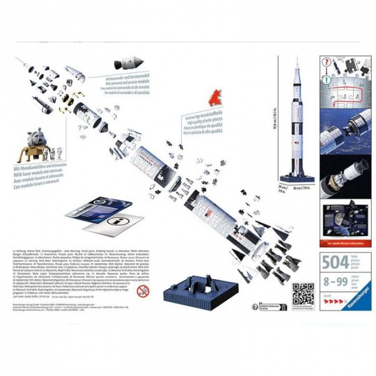Puzzle 3D Fusée spatiale Saturne V NASA - 440 pcs Ravensburger - 1