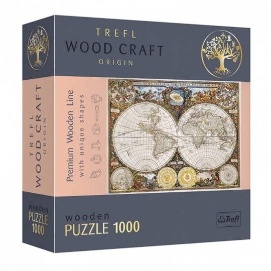 Puzzle en bois 1000 pièces - Ancient World Map / Carte du Monde Antique - Trefl TREFL - 1